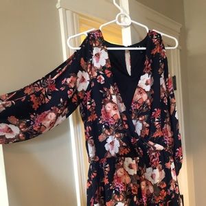 Floral 3/4 sleeve romper